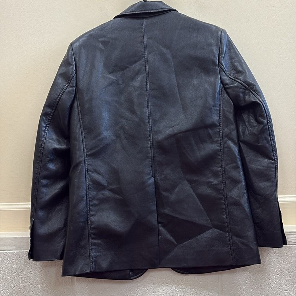 Aritzia women’s S Babaton Shimmering black vegan leather Jacket - Picture 2 of 5